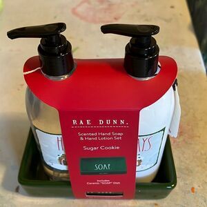 Rae Dunn Holiday Hand Soap & Lotion with Ceramic Dish Sugar Cookie